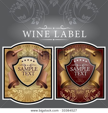 골드 리본 와인 레이블