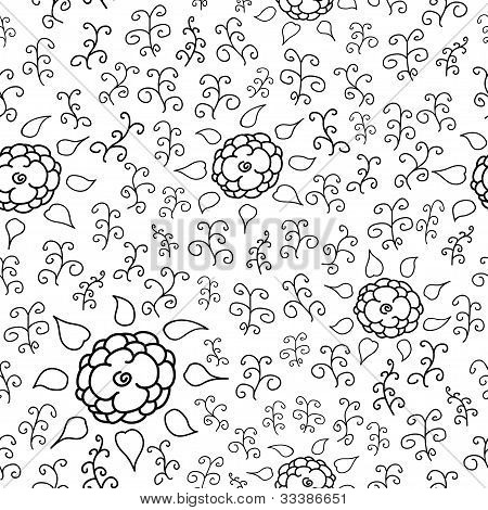 Руки рисовать цветочные бесшовные