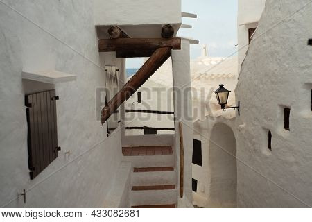 Details of the small town of Binibeca Vell in Menorca, Balearic Islands, Spain