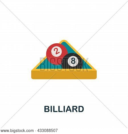 Billiard Icon. Flat Sign Element From Table Games Collection. Creative Billiard Icon For Web Design,