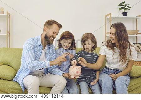 Mom And Dad Teach Their Sons To Manage Their Budgets Effectively And