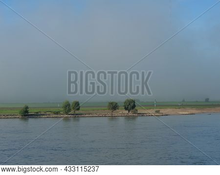 the river rhine near wesel in germany