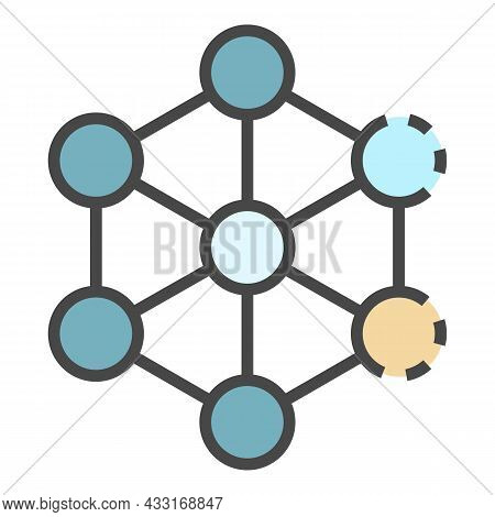 Complex Molecule Icon. Outline Complex Molecule Vector Icon Color Flat Isolated On White