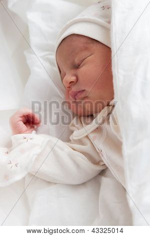 Newborn Girl In The Maternity Hospital