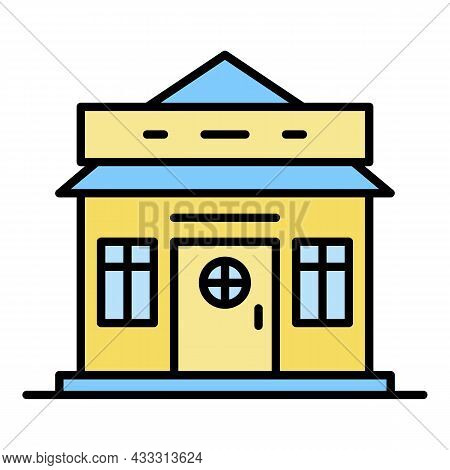 Ski Resort House Icon. Outline Ski Resort House Vector Icon Color Flat Isolated