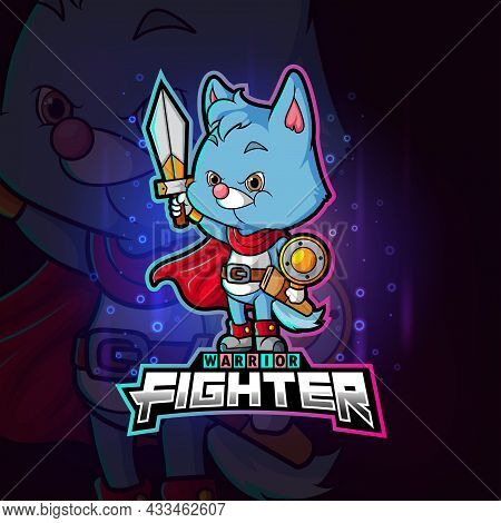 The Fighter Cat Esport Mascot Design Of Illustration