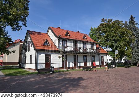 Birstonas, Lithuania - September 11, 2021: Architecture Of Town Center. Birstonas Is A Balneological