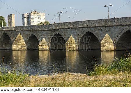 Svilengrad, Bulgaria - July 19, 2020: Sixteenth Century Mustafa Pasha Bridge (old Bridge) Over Marit