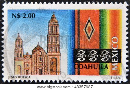 Razítko vytištěno v Mexiku věnované Coahuila