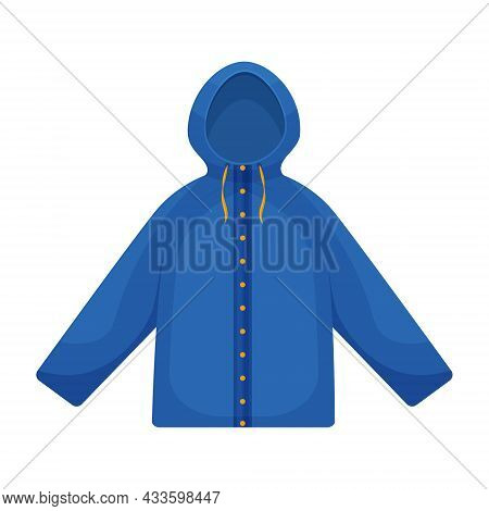 Autumn Jacket Of Blue Color. Insulated Jacket For Walking In Cold Autumn-winter Weather. A Warm Jack