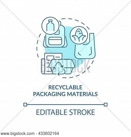 Recyclable Packaging Concept Icon. Reduction In Amount Of Unrecyclable Garbage Pollution Abstract Id