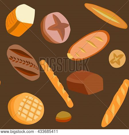 Baking, Set, Buns, Bread, Loaves, Baguettes, Flat Cakes, Rye And Wheat. Round, Square And Oval. Seam