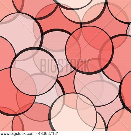 Seamless Models With Circle Shapes. Collage. Illustration In Stained Glass Style. Art Deco Style. Se