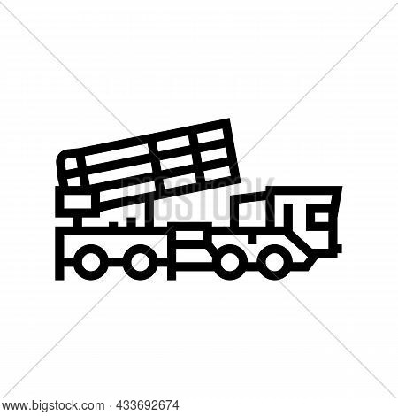 Air Defense Machine Line Icon Vector. Air Defense Machine Sign. Isolated Contour Symbol Black Illust