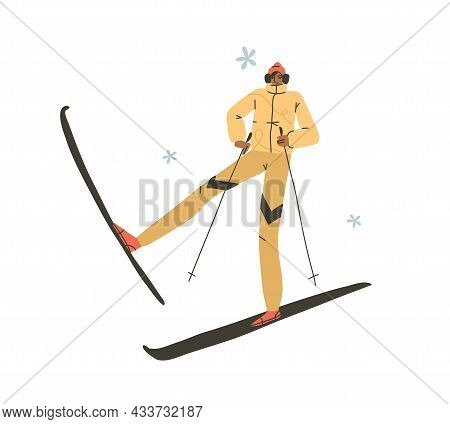 Hand Drawn Vector Abstract Flat Stock Modern Graphic Happy New Year And Merry Christmas Illustration