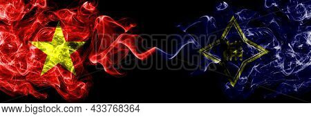 Vietnam, Vietnamese Vs Japan, Japanese, Urahoro, Hokkaido, Tokachi, Subprefecture Smoke Flags Side B