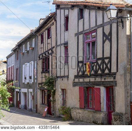 View Of The Old Stone Houses Of Partenay, Aquitaine, France
