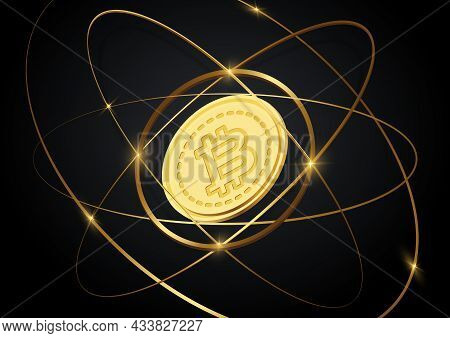 Bitcoin Crypto Currency Luxury Concept. You Can Use For Ad, Poster, Template, Business Presentation.