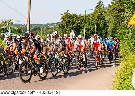 PorĄbka Near Bielsko-biala, Poland - August 13, 2021: Cycling Race 