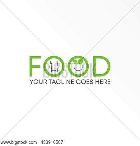 Letter Food Free Logo Vector Stock. Leaf And Spoon Abstract Design Concept. Can Be Used As A Symbol 