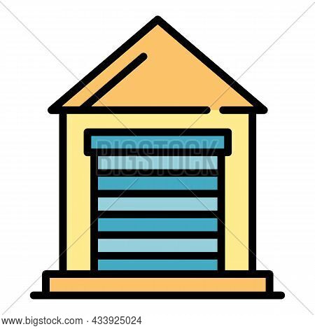 Dairy Warehouse Icon. Outline Dairy Warehouse Vector Icon Color Flat Isolated