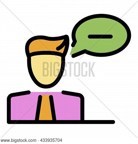 Answer Chat Icon. Outline Answer Chat Vector Icon Color Flat Isolated