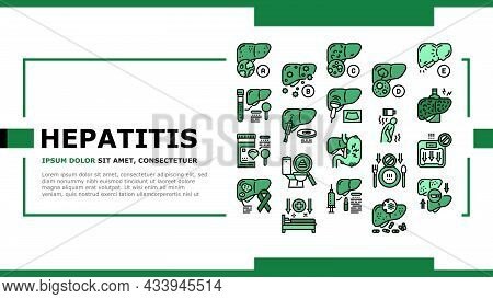 Hepatitis Liver Health Problem Landing Web Page Header Banner Template Vector. Cirrhosis And Hepatit