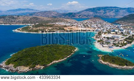 Aerial View From A Drone To Ksamil, Albania