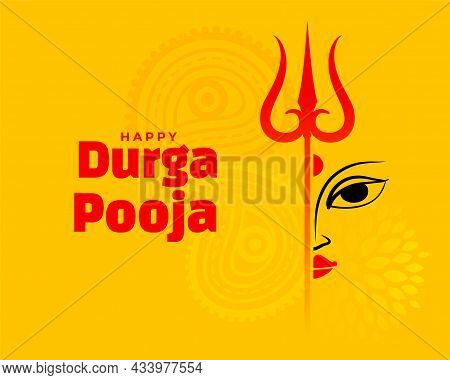 Happy Durga Pooja Festival Card Design Vector Illustration