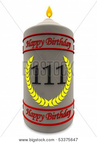 Birthday Candle For 111Th Birthday