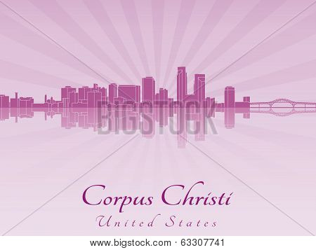 Corpus Christi Skyline In Purple Radiant Orchid