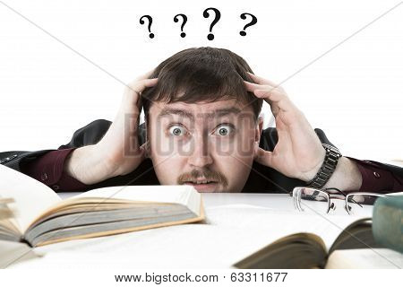 Desperately Interrogative Expression Student