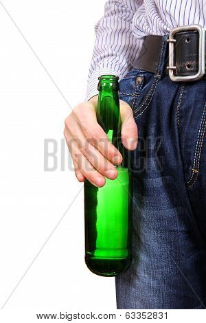 Person Holding Beer Bottle