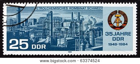 Postage Stamp Gdr 1984 Petro-chemical Collective Combine Schwedt