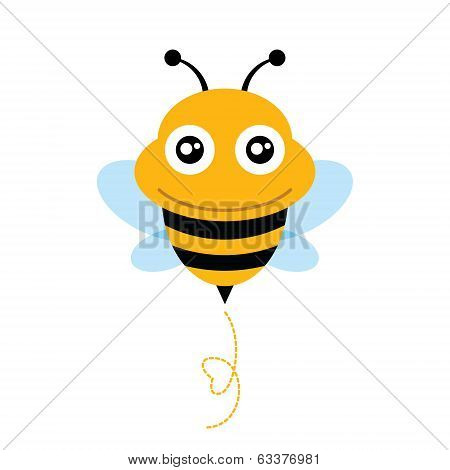 Cute Bee. Vector illustration.