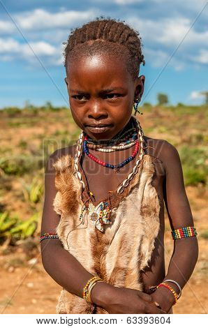 Small Girl From Hamar Tribe .