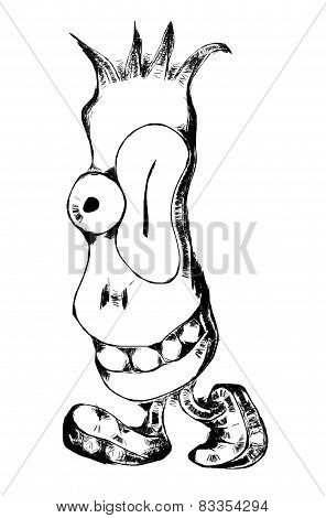 Funny doodle character