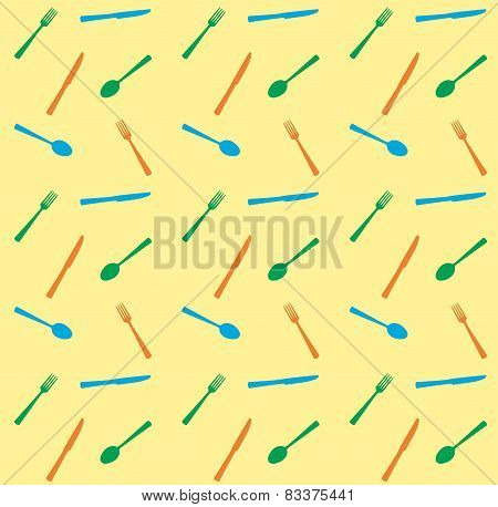 Pattern with spoon knifes and forks