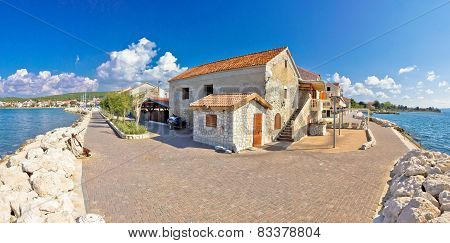 Adriatic Village Of Bibinje Panoramic Waterfront View