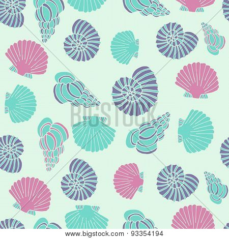 Seamless vector seashell pattern