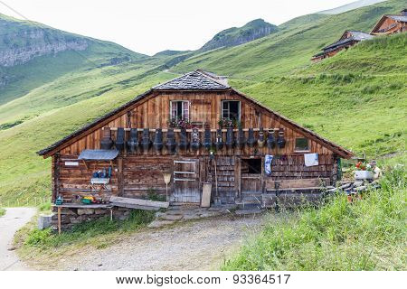Traditional Chalet In Swiss Alps