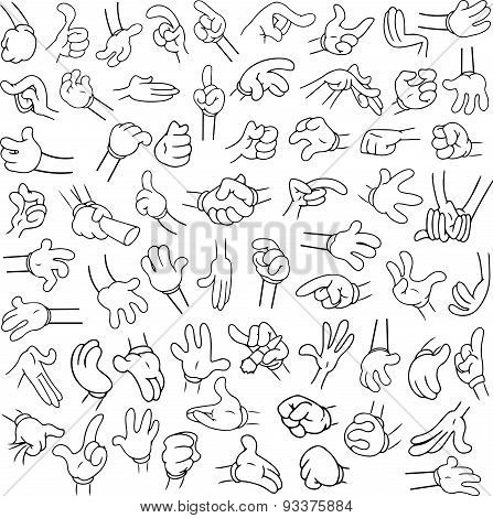 Cartoon Hands Pack Lineart 2