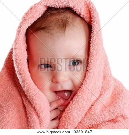 Cheerful Child After Bathing