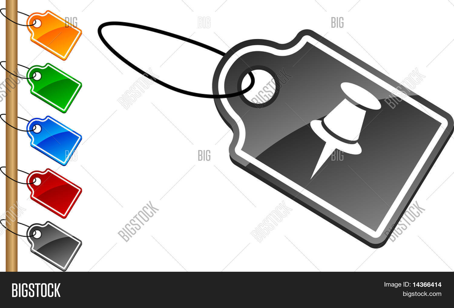 Drawing-pin Tag Set. Vector & Photo (Free Trial) | Bigstock