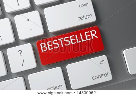 Concept of Bestseller, with Bestseller on Red Enter Keypad on Modern Laptop Keyboard. 3D Illustration.