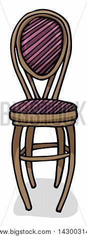 hand drawn cartoon chair, isolated on white, vector illustration