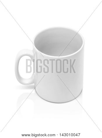 white ceramic mug isolated on white background with clipping path