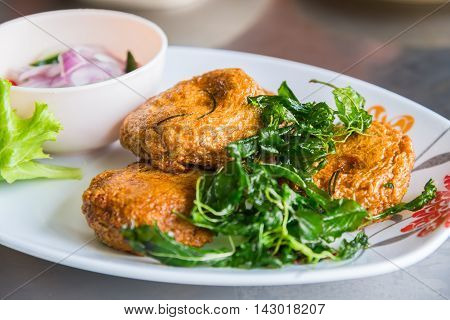 Deep Fried Fish-paste balls is delicious food in Thailand