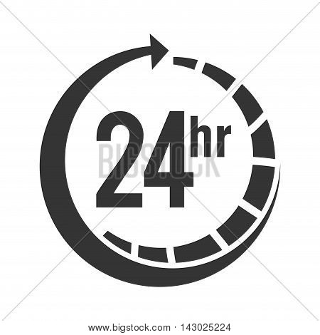 24 hour service open strippes arrow time center call vector illustration isolated