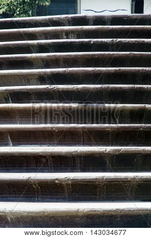 Stairs Architecture background. flat and circular staircase that surrounds a large area